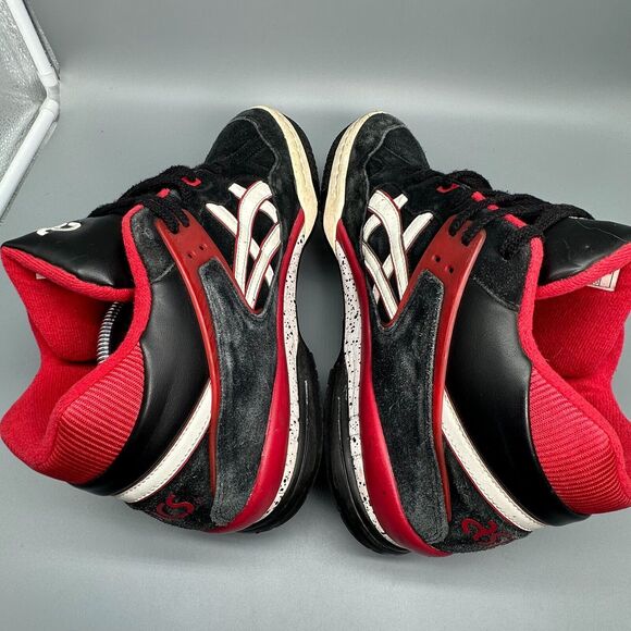 Asics Gel Spotlyte Men\'s 10.5 Black Red Suede Athletic Sneakers Lace-Up Mid Shoe main image 7